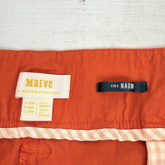 Anthropologie Maeve The Naomi Wide-Leg Flare Pants Plus Size 26W Orange Preppy - Picture 11 of 16